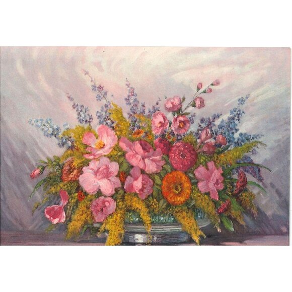 Vintage Calendar Print Flowers by Gustave Wiegand 6x8 - Picture 1 of 1